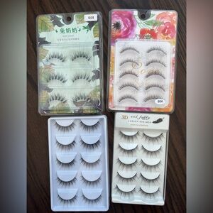 4 packs of natural look lightweight eyelashes, total of 18 pairs